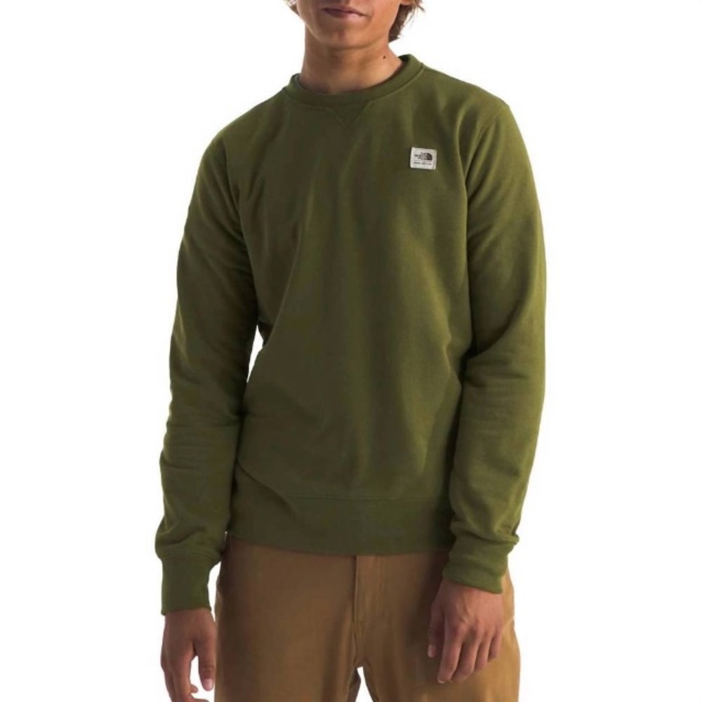 The North Face - Men’s Heritage Patch Crewneck Sweatshirt in olive